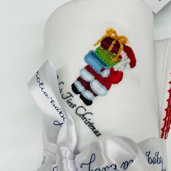 NWT Magnolia Baby 28" x 28" Baby's 1st Christmas Receiving Blanket - Picture 2 of 4